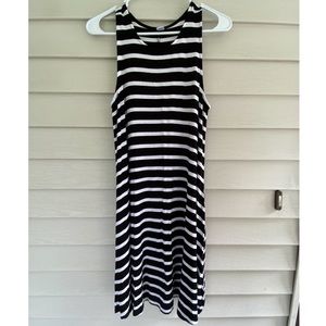 Black and white striped flowy dress